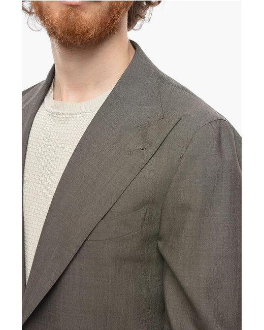 Corneliani Brown Cc Collection Virgin-Wool Reward Single-Breasted Blazer With for men