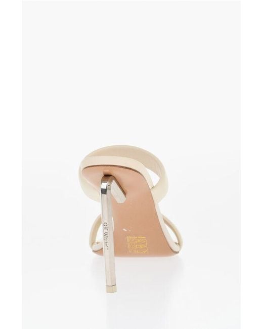 Off-White c/o Virgil Abloh White Leather Allen Sandals With Heel 11 Cm