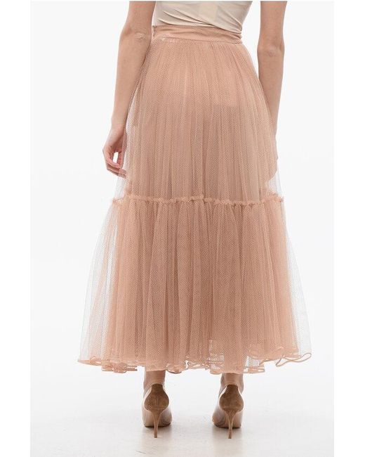 Dior Pink Mesh Long Circle Skirt