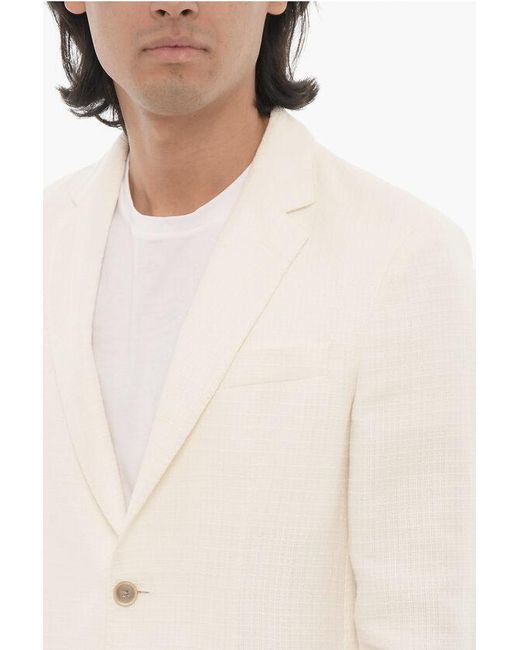 Corneliani White Id Side Vents Notch Lapel Identity 2-Button Blazer for men