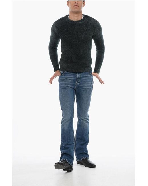 Roberto Collina Black Crew Neck Alpaca Blend Sweater for men