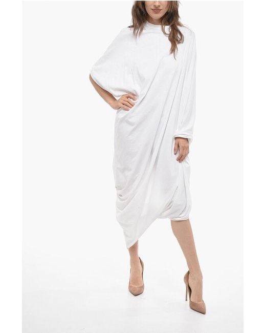 Vetements White Cotton Asymmetrical Maxi Dress