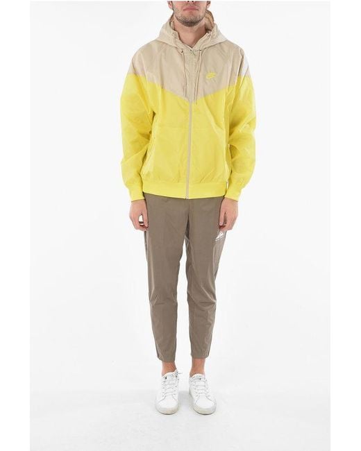 Nike Yellow Ultra Lightweight Two-Tone Windbreaker With Hood for men