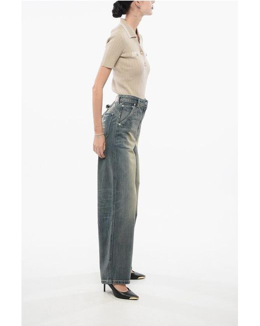 KENZO Blue Vintage Washed Straight Fit Denims 23Cm