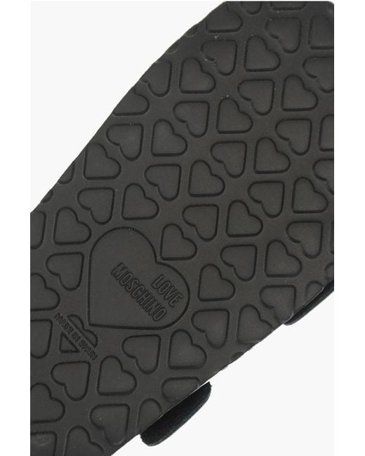 Moschino Multicolor Love Slides Birki130 With Logo Buckles
