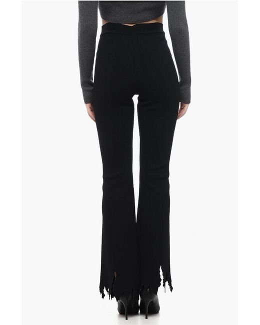 J.W. Anderson Black Laser-Cut High-Rise Stretch Pants