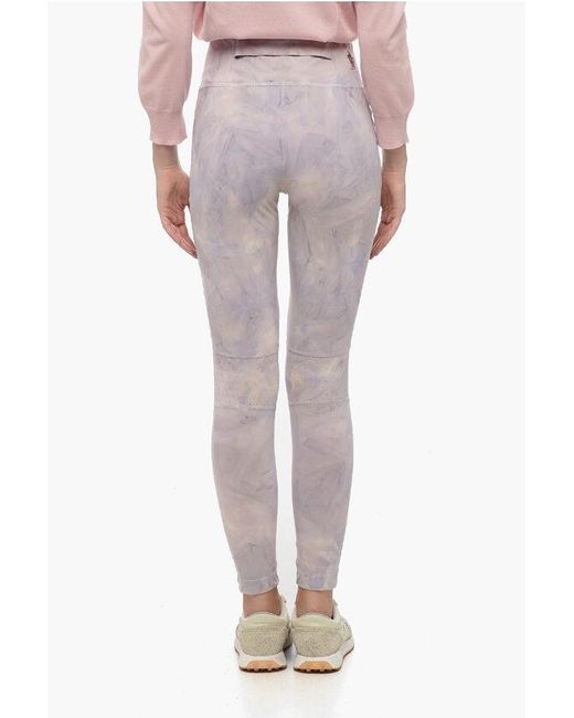 Moncler Pink Grenoble Day-Namic Breathable Jersey Leggins With Tie-Die Ef