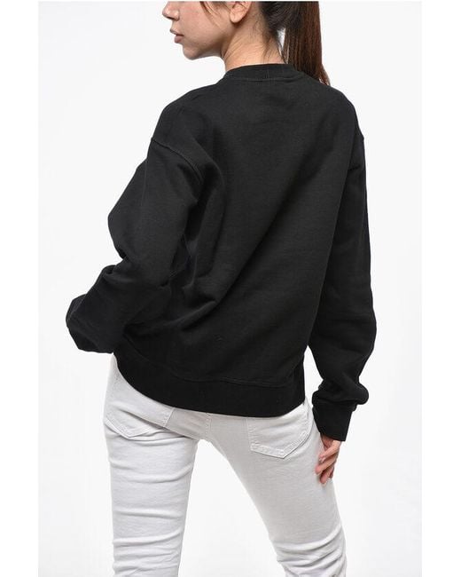 DSquared² Black Fleeced Cotton Cool Fit Crew-Neck Sweatshirt