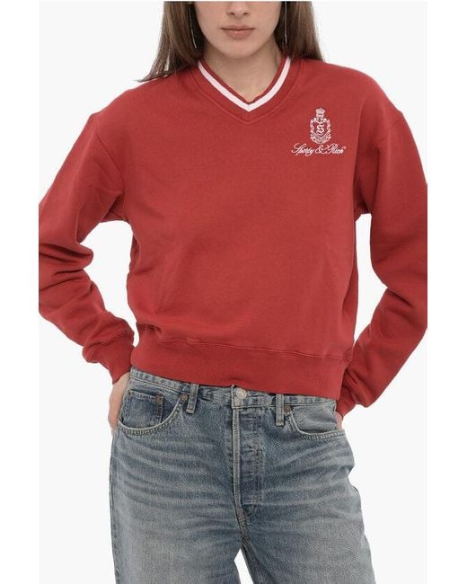 Sporty and rich red sweatshirt sale