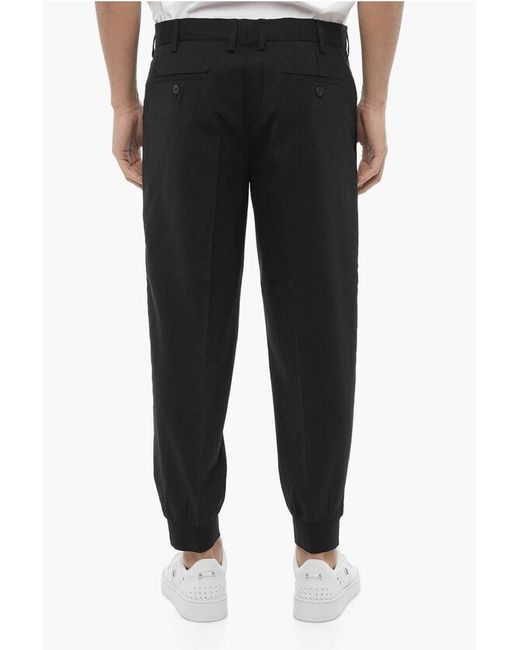 Neil Barrett Black Low Waisted Slim Fit Jack Pants With Cuffs for men