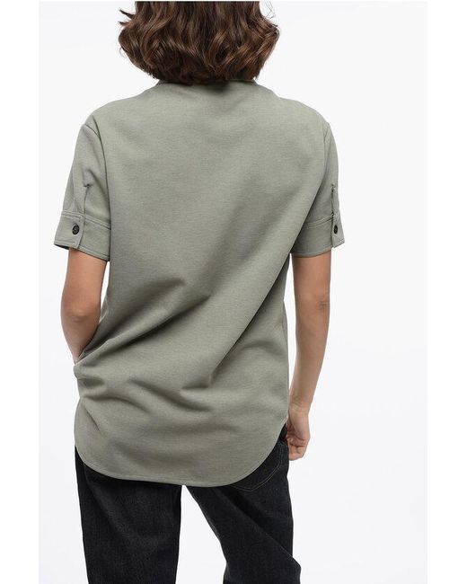 Jil Sander Gray Half Zipped Cotton Blend Polo