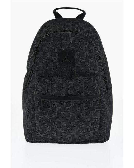 Nike Black Jordan Monogram Fabric Backpack With Eco-Leather Details for men
