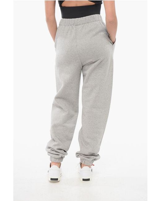 The Attico Gray Fleeced Cotton Penny Sweatpants With Cuffs