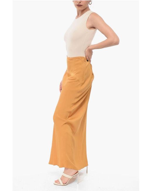 Calvin Klein Orange Flared Skirt With Side Slit