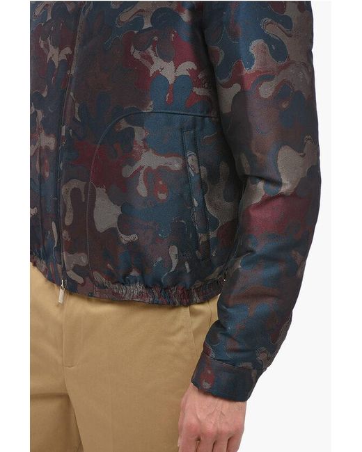 Dior Blue Peter Doig X Jacquard Fabric Bomber Jacket With Front Z for men