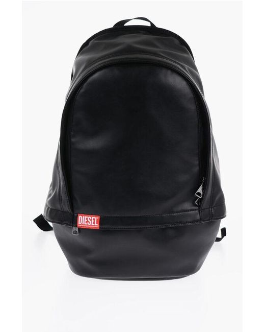DIESEL Vegan Leather Rave Backpack With Outer Pockets in Black for Men ...