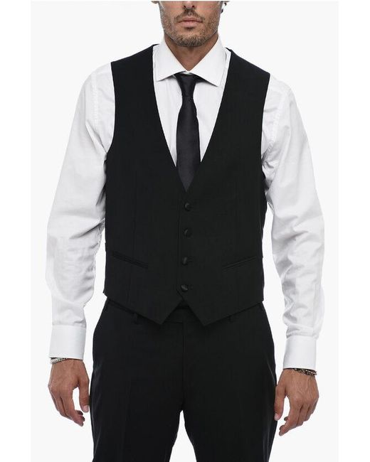 Corneliani Black Cc Collection 3-Piece Cerimonia Suit With Satin Lapel for men