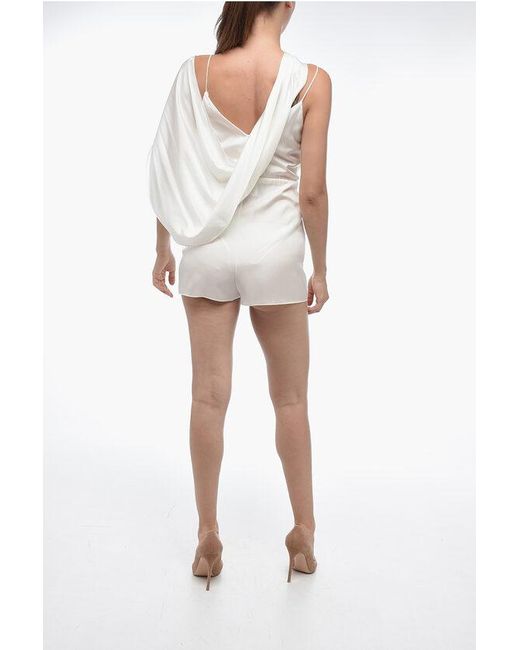 Dior White Silk Blend Combishort With Self-Tie Detail