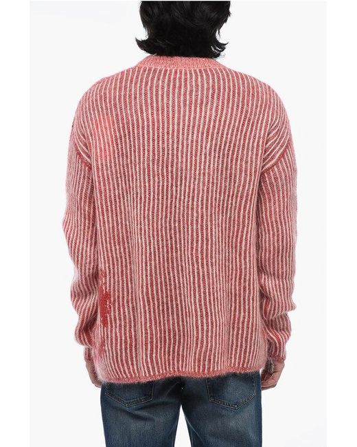 DIESEL Red Merino Wool K-Edro Sweater for men