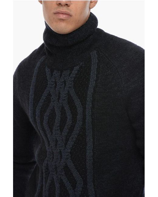 Armani Black Giorgio Turtleneck Cashmere Blend Pullover for men