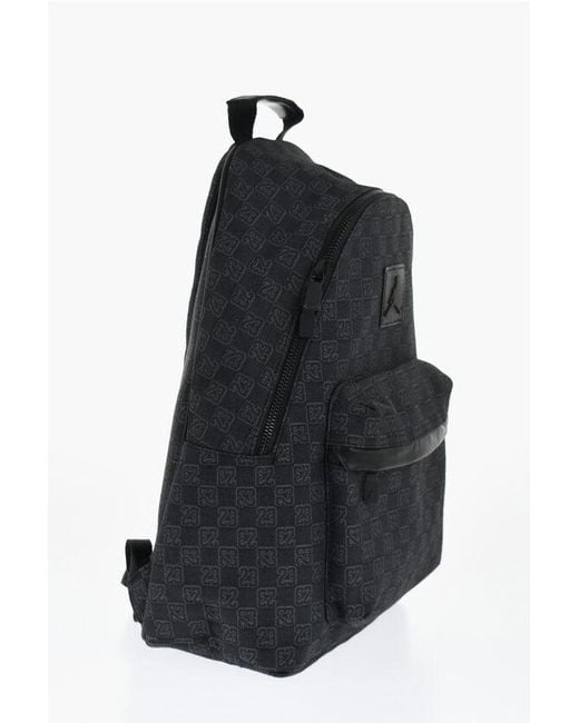 Nike Black Jordan Monogram Fabric Backpack With Eco-Leather Details for men