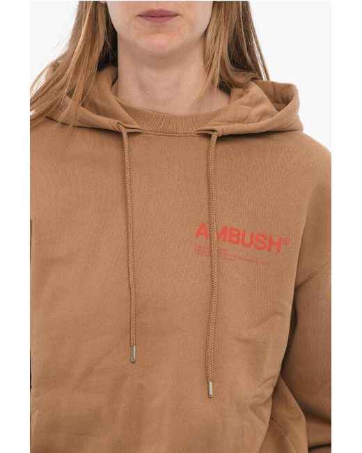 Ambush Green Brushed Cotton Hoodie With Printed Logo