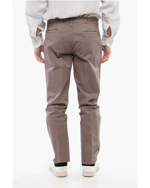 Corneliani Gray Cotton Washed-Effect Chinos Pants for men