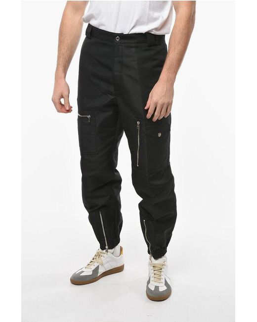 McQueen Nylon Cargo Pants With Cuffed Hems in Black for Men