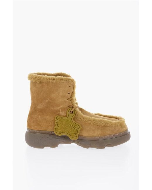Burberry Multicolor Chunky Sole Shearling Boots for men