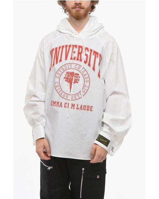 Raf Simons Gray Shirting Fabric University Sweatshirt With Print for men