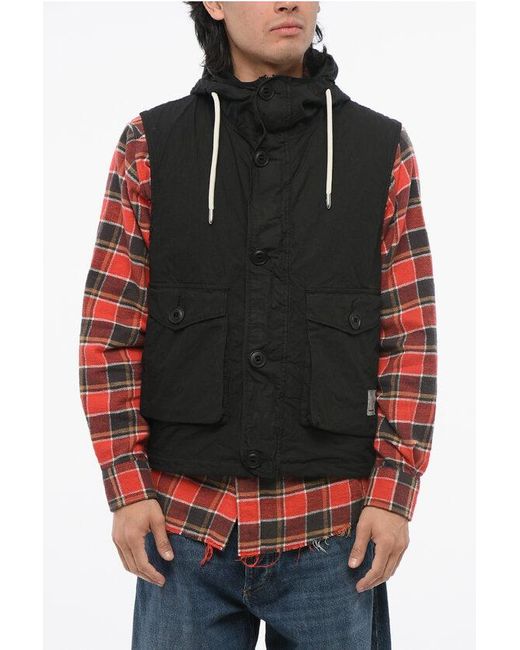 Armani Gray Emporio Nylon Vest With Utility Pockets for men