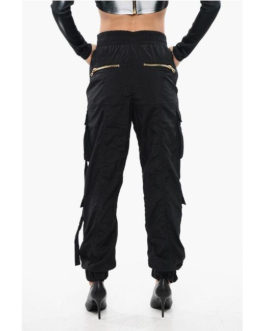 Balmain Black Cargo Pants With Mesh Details