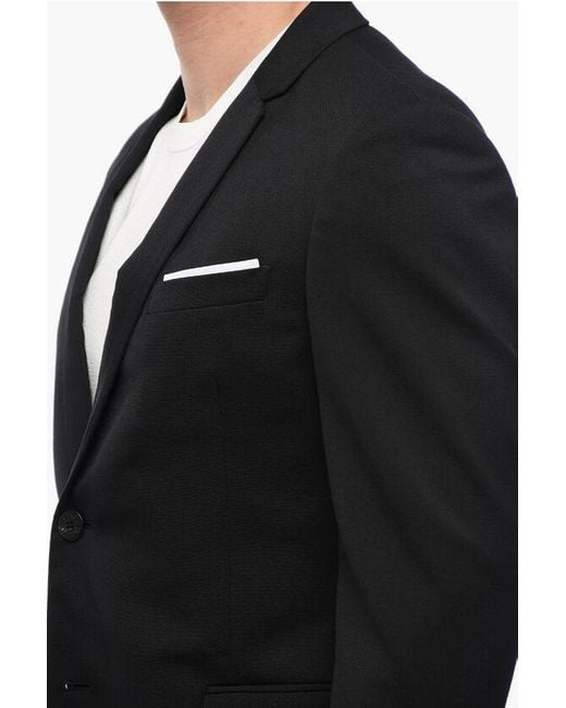 Neil Barrett Black Notch Lapel Constructed Narrow Fit Blazer for men