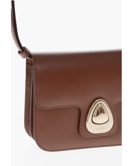 A.P.C. White Leather Noisette Shoulder Bag