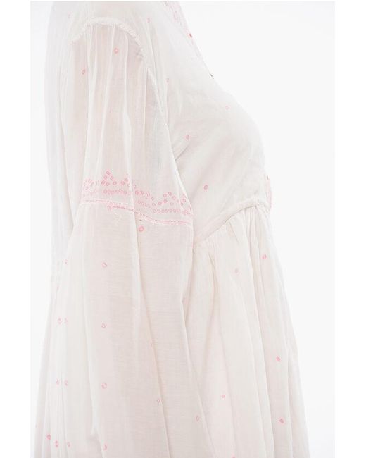 Péro White Flared Bottoni Dress