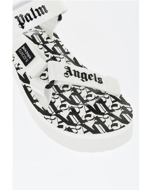 Palm Angels White Suicoke Logoed Fabric Sandals
