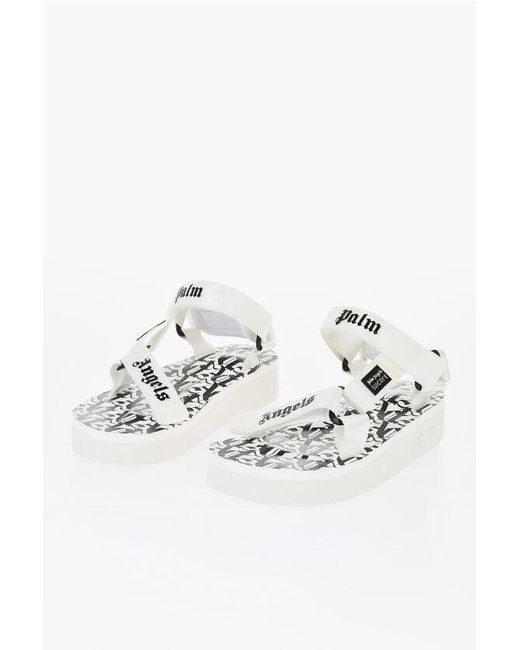 Palm Angels White Suicoke Logoed Fabric Sandals