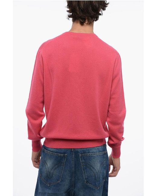 Bruno Manetti Red V-Neck Cashmere Sweater for men