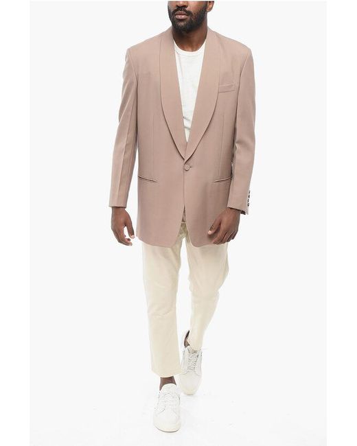 Gucci Pink Mohair Blend Blazer With Shawl Lapel for men