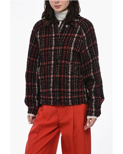 Marni Red Reversible Knitted Wool Jacket