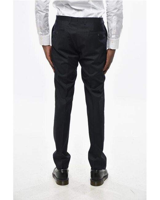 Nino Danieli Black Virgin Wool Side Vents 2-Button Suit With Flap Pockets for men