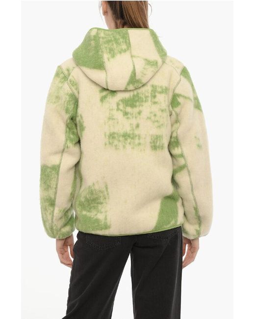 Y-3 Green Adidas Tie-Dye Effect Hooded Jacket With Cut-Out Details