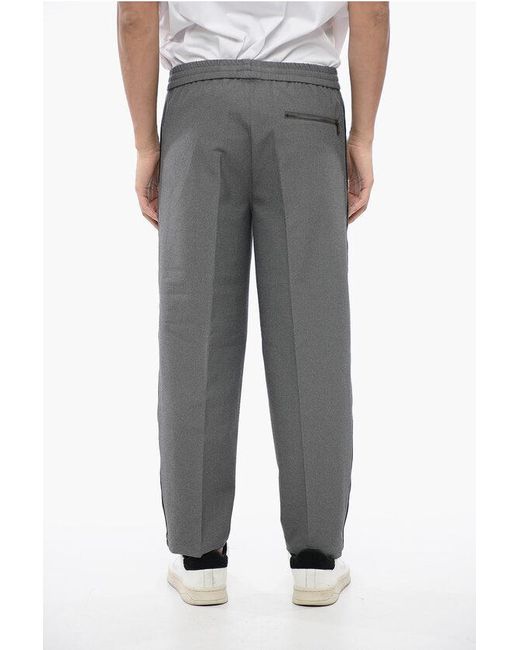 Neil Barrett Gray Stretch Fabric Louis Pants With Elastic Waistband for men