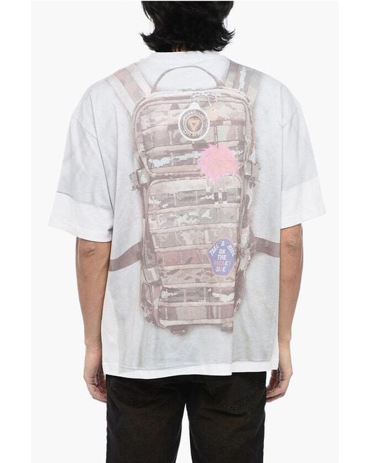 【送料&関税込】Diesel Trompe Loeil Cracked Print T-shirt Men's T-shirt with trompe l'oeil cracked print | Multicolor