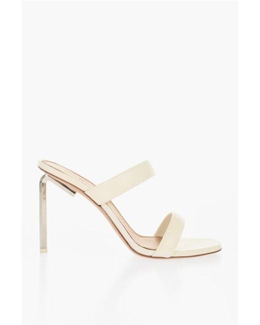 Off-White c/o Virgil Abloh White Leather Allen Sandals With Heel 11 Cm