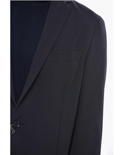 Nino Danieli Blue Solid Color 2-Button Blazer With Notch Lapel for men