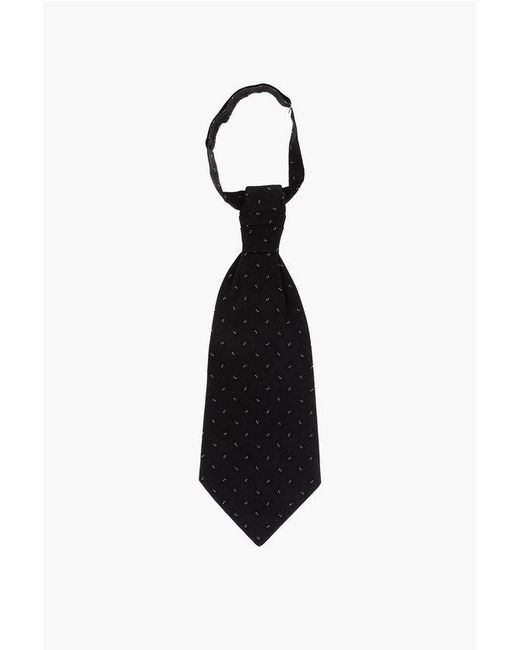 Corneliani Black Paisley Patterned Silk Ascot Tie for men