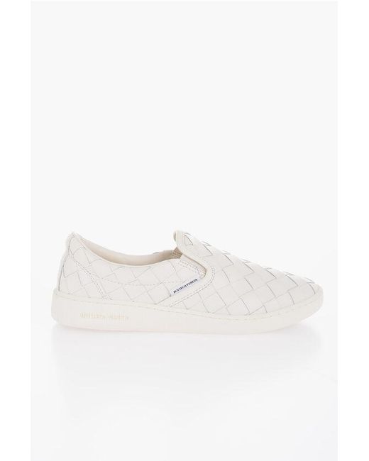 Bottega Veneta Multicolor Braided Leather Slip On Sneakers