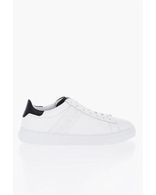 Hogan White Leather Low-Top Sneakers With Contrasting Details for men