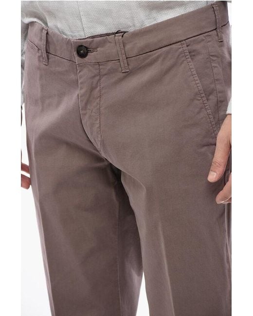 Corneliani Gray Cotton Washed-Effect Chinos Pants for men